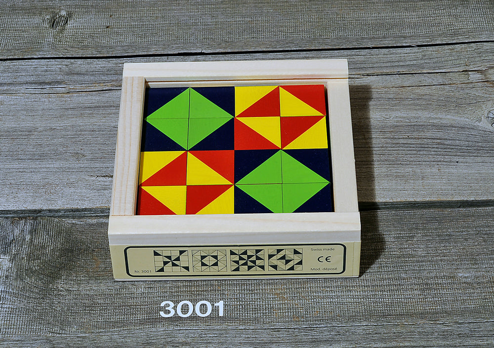 Atelier Fischer Wooden Cube Puzzle Mosaik, 16-teilig, Art. 3001