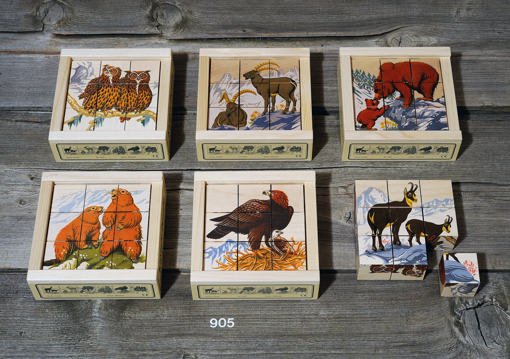 Atelier Fischer Wooden Cube Puzzle Article 905, Alpentiere