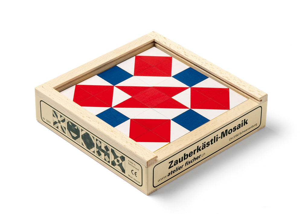 Atelier Fischer Wooden Cube Puzzle Mosaik „Zauberkästli“, 25-teilig, Art. 3202
