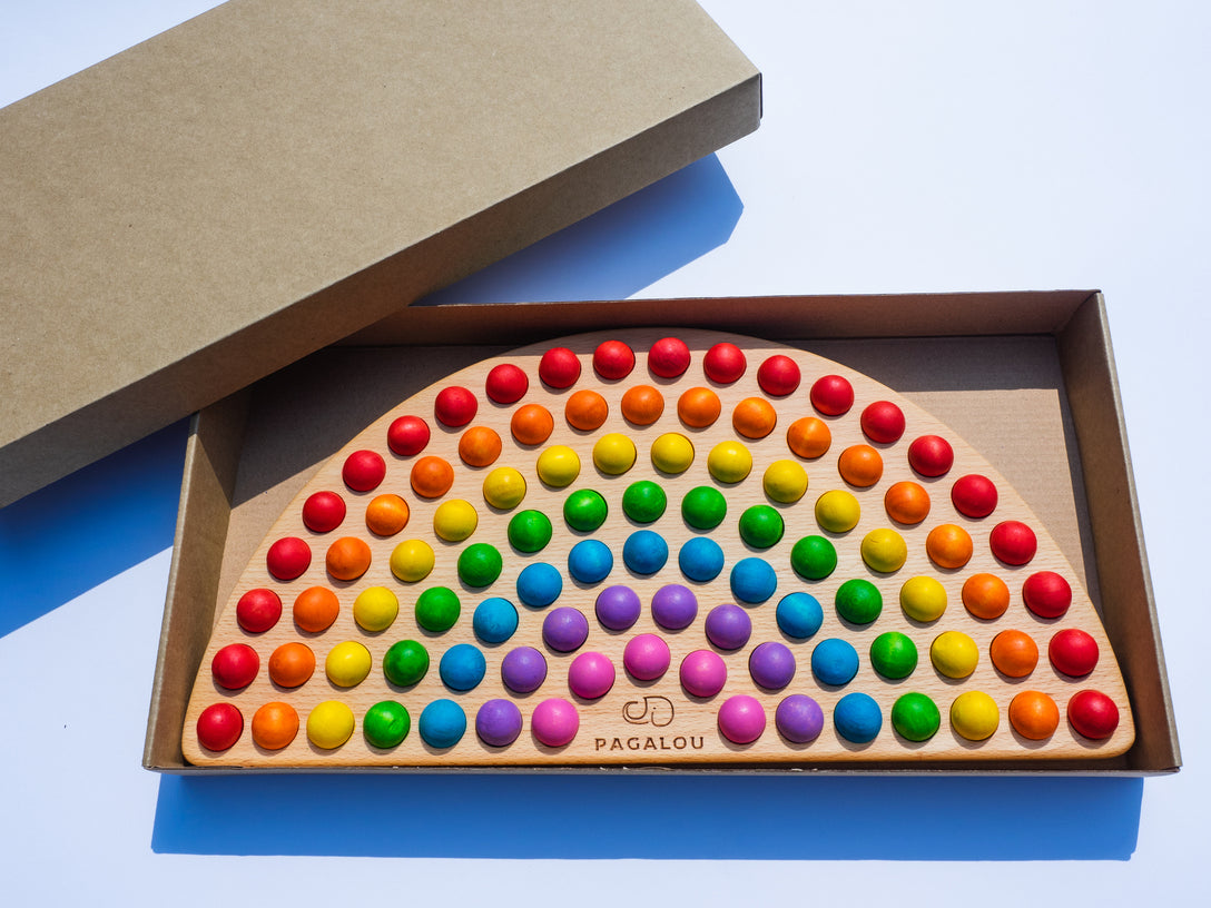 Pagalou Big Montessori Rainbow with wooden balls