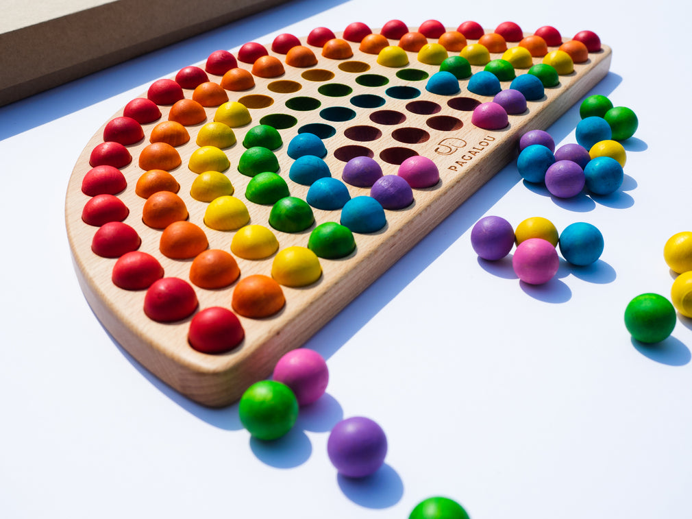 Pagalou Big Montessori Rainbow with wooden balls