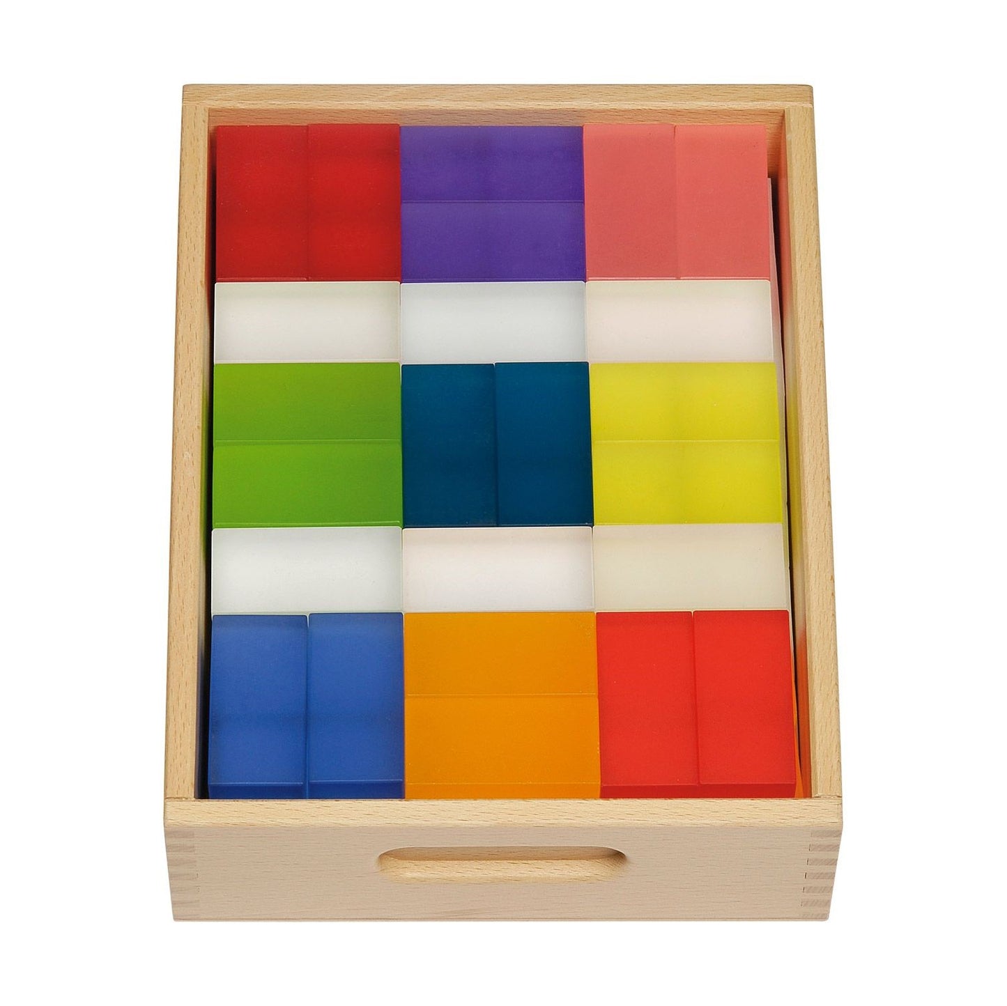 Dusyma Lumi Translucent Building quader in wooden box / Lumi Quader im Holzkasten 103273