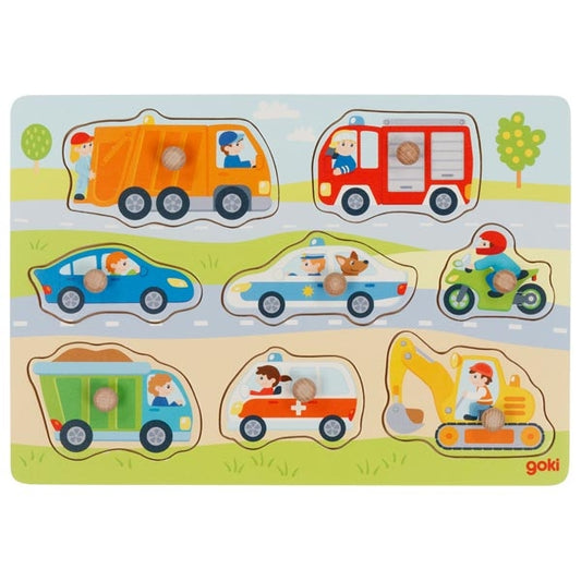 Goki lift-out puzzle vehicles 57400