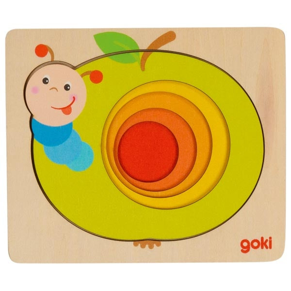 Goki Layer puzzle caterpillar in an apple 57403