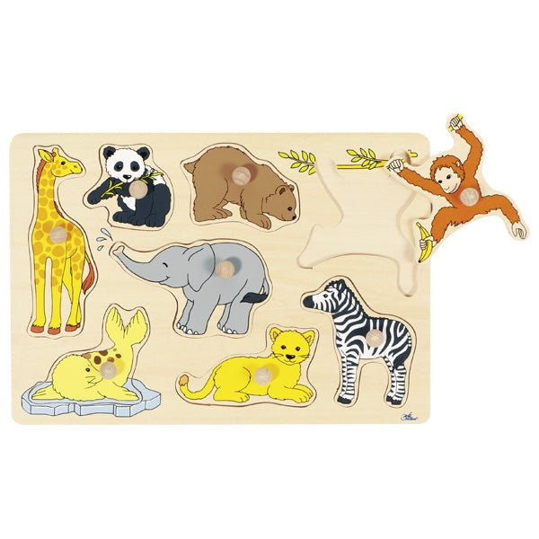 Goki lift-out puzzle wild baby animals 57906