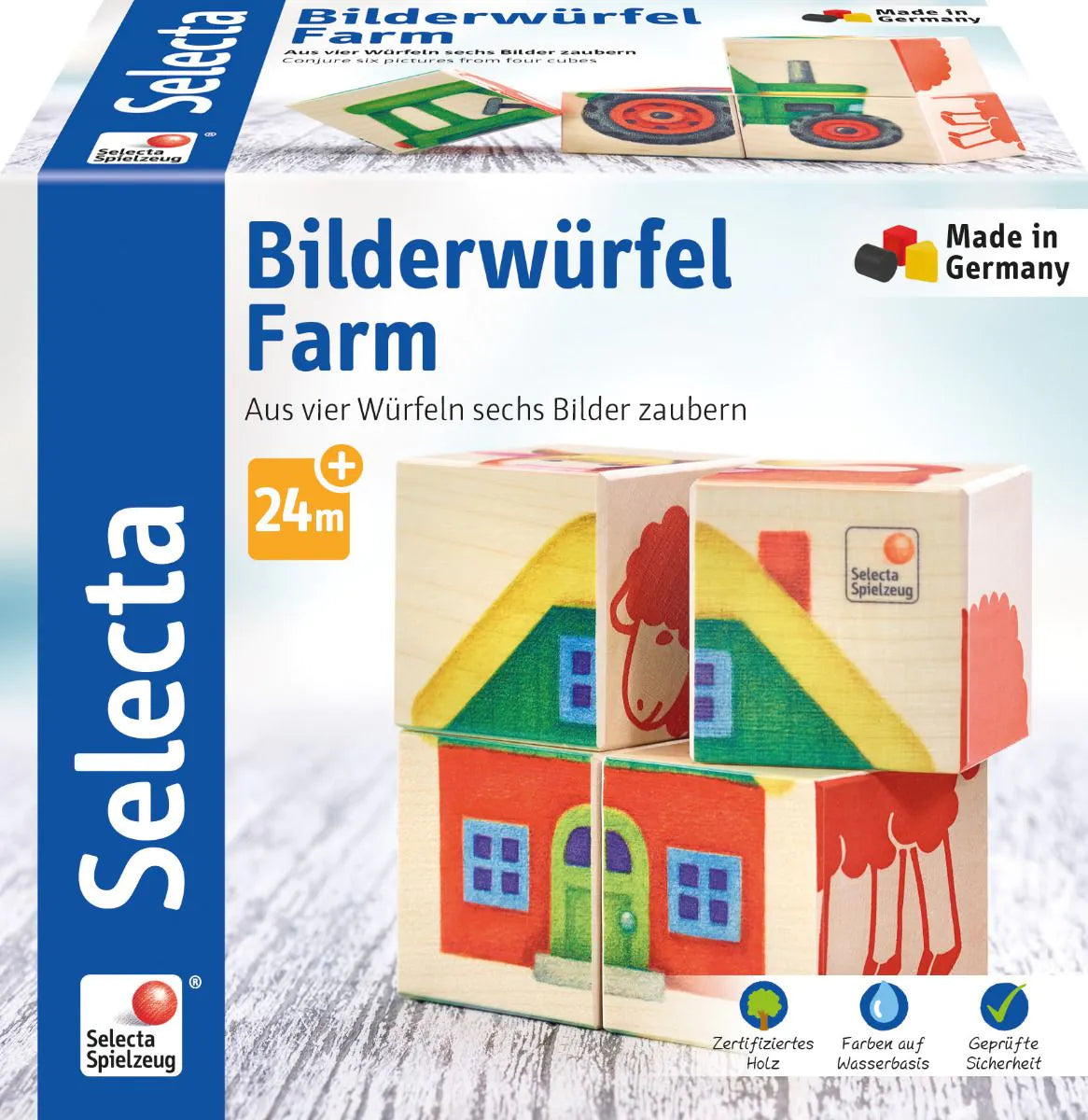 Selecta Bilderwurfel, Farm, 4 Teile 62052