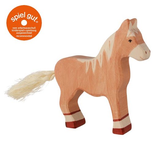 Holztiger 80033 Horse, standing, light brown