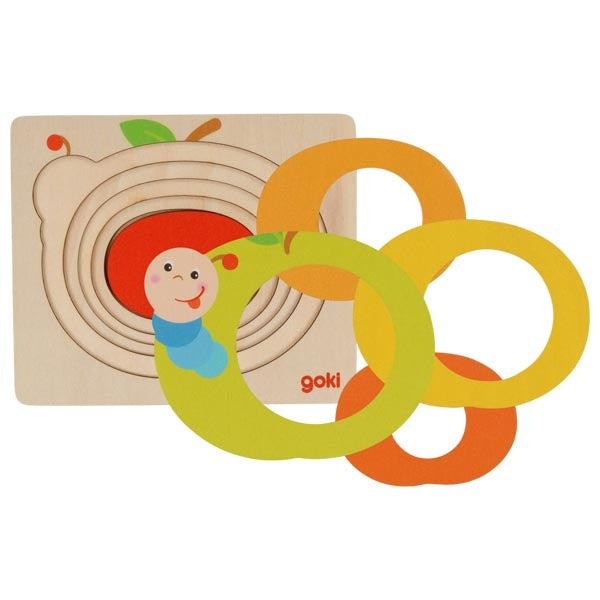 Goki Layer puzzle caterpillar in an apple 57403