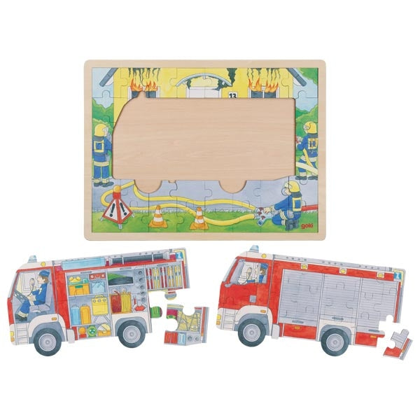 Goki Puzzle Firefighters at work 57416