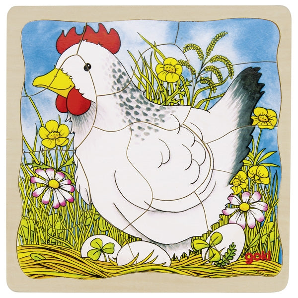 Goki Layer Puzzle chicken 57521