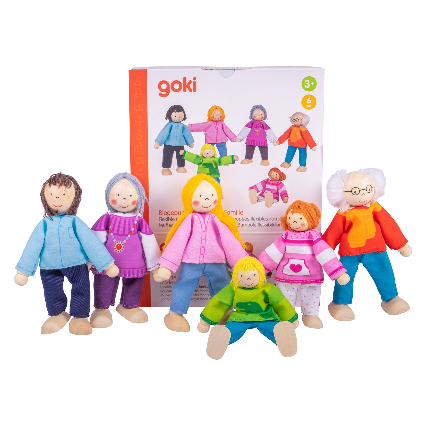 Goki flexible puppets modern family, 6 pieces 51496