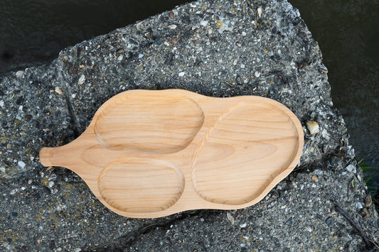 Pagalou Leaf-shaped tray, 3 compartments