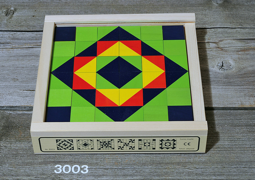 Atelier Fischer Wooden Cube Puzzle Mosaik, 36-teilig, Art. 3003