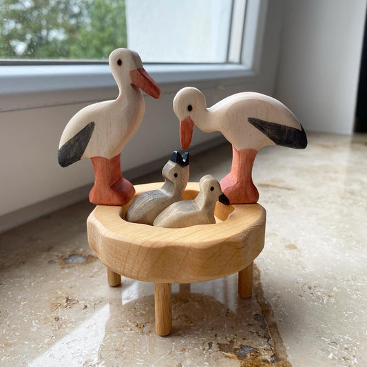 Holzatelier Lissner Storkfamily / Storchenfamilie